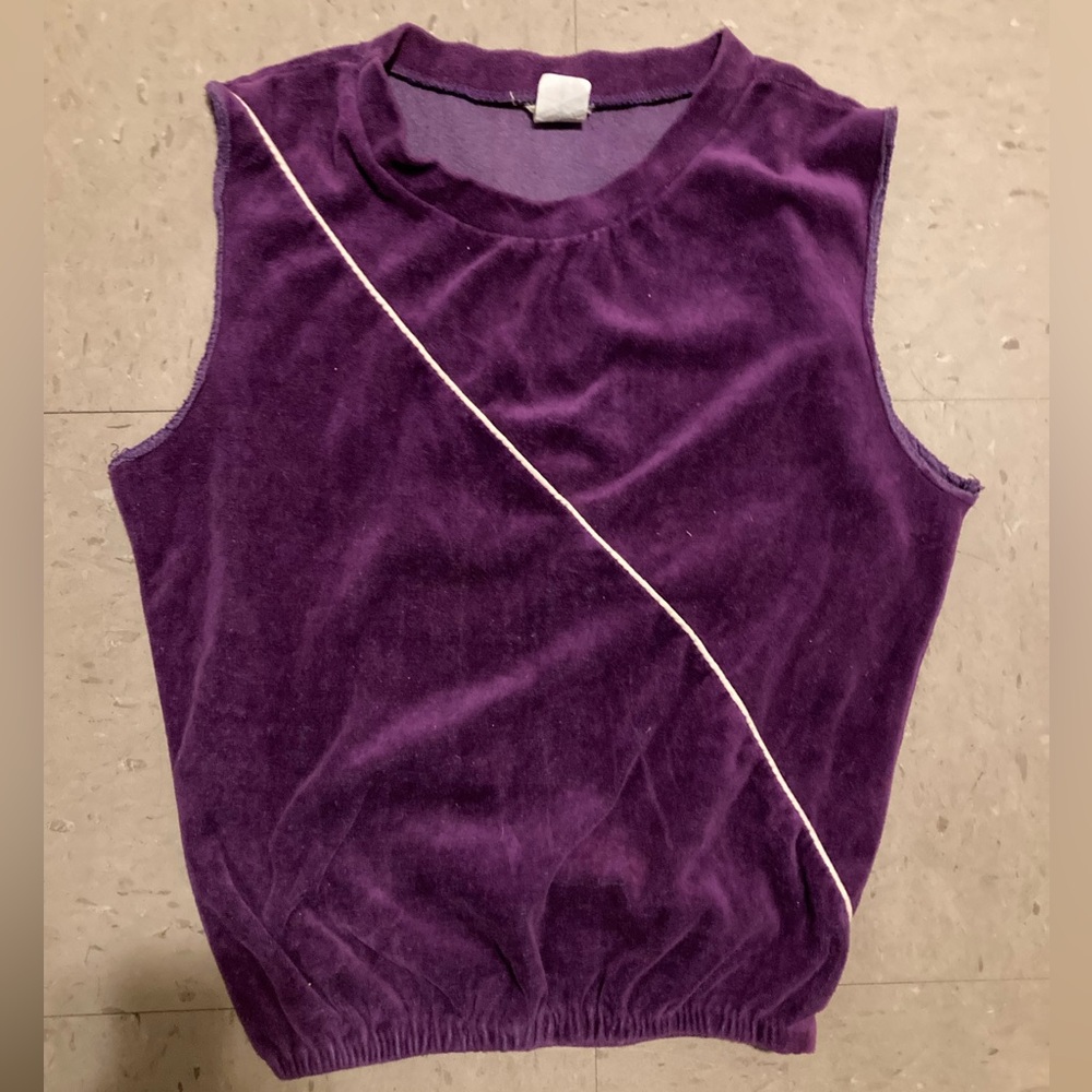 VTG 60s-70s velour third edition purple womens top size medium